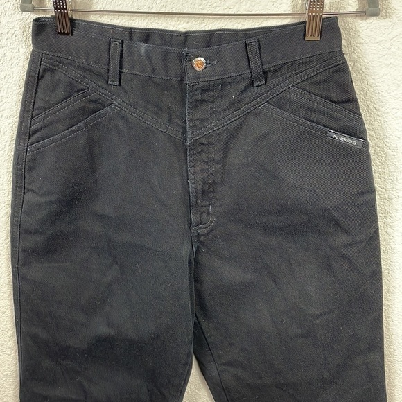 Vintage 90s Rockies Rocky Mountain Black High Waisted Bareback Western Mom Jeans - Picture 1 of 11